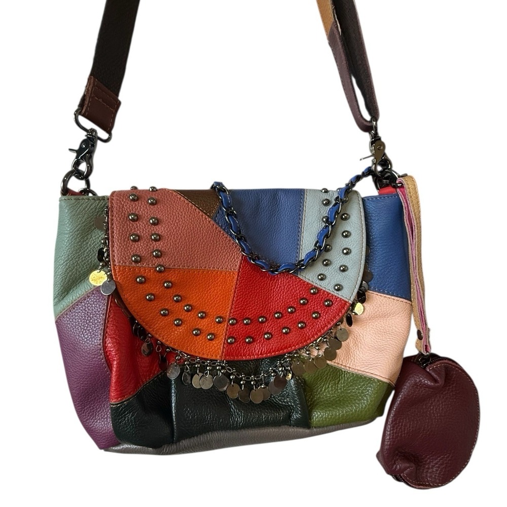 Ameri-Leather Leather Handbag Multicolor Soft Lea… - image 1